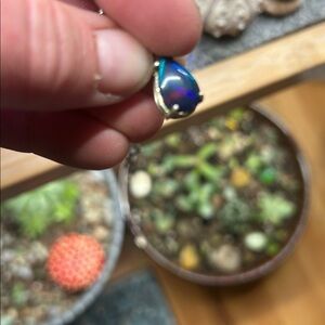 Elegant Blue Opal Pendant Necklace